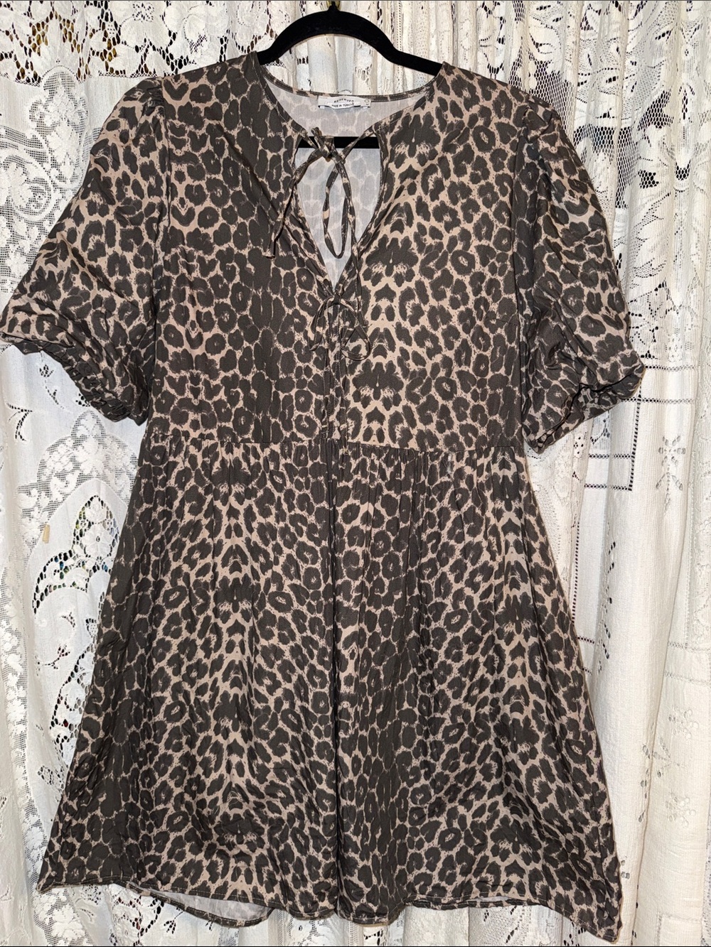 Reserved Leopard Print Midi Dress cotton medium‎